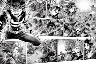 make anime manga comic illustration, manga comic