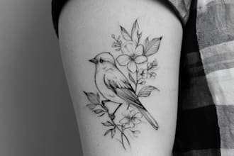 do design fine line tattoo artwork design