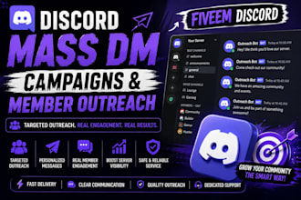 discord outreach fivem server promotion discord mass dms