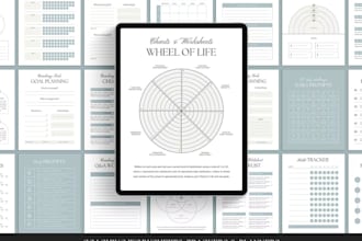 do canva editorial wellness mindfulness selfcare ebook, workbook guide etsy kdp