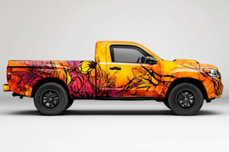 attractive car wrap design and vehicle wrap design