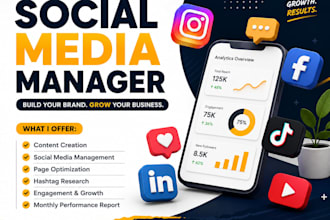 be your professional social media manager, content creator and instagram manger