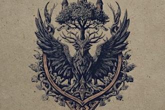 create a medieval vintage fantasy logo for your brand