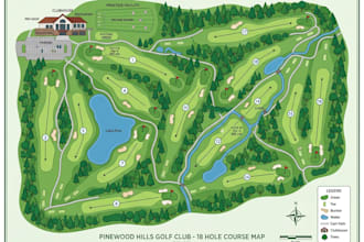 draw a golf course vector map in illustrator