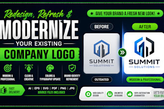 redesign, refresh,  and modernize your existing company logo