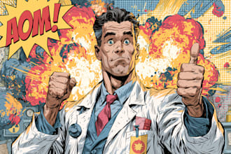 comic book illustration, comic graphic novel, comic
