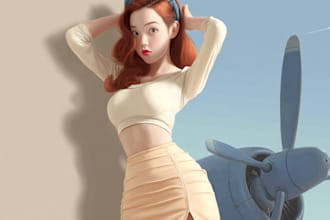 pin up girl and pin up girl illustration