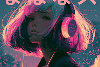 create anime emo rap hiphop album music cover art