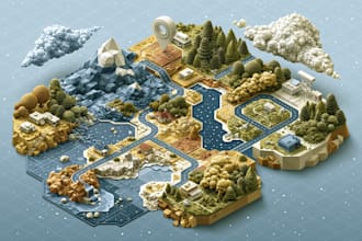 draw a unique vector or isometric map