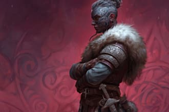 draw a fantasy character for dnd, pathfinder, etc