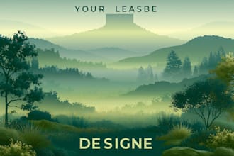 draw a flat vector landscape illustration