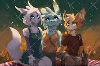 draw furry art, fursona, furry oc, anthro, concept art