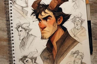 create beautiful watercolor character illustrations
