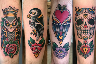 create a traditional or neo traditional tattoo design