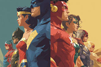 a superhero art illustration comic for you