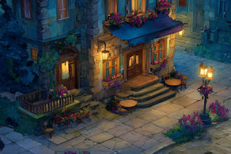 design 2d game concept art background and environment