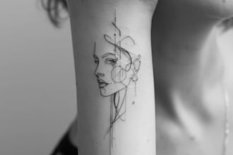 draw custom fine line and blackwork tattoo design
