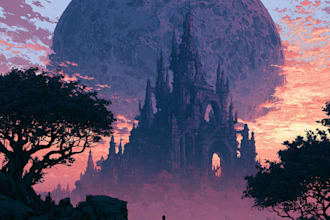 make a dreamy surreal or fantasy music album cover