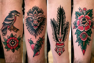 design bold american traditional tattoo artwork
