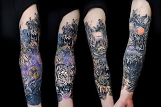 draw your color tattoo design with a real tattoo artist