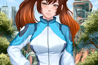 draw anime pfp illustration for original character