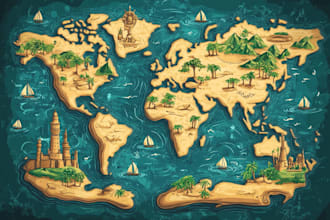 draw vector map and illustration