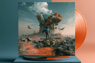 make a dreamy surreal or fantasy music album cover
