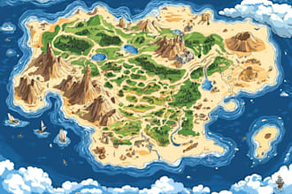 design a unique vector map, realistic
