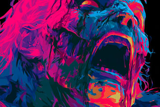 draw bloody horror illustration