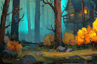 create environmental concept 2d diorama