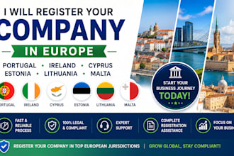 register company in portugal, ireland, cyprus, estonia, lithuania, malta
