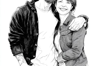 draw cartoon disney couple portrait