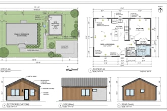 create adu timber frame house permit plans with mep drawings