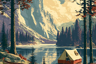 design vintage outdoor art retro travel posters signage and camping badges