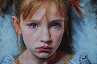 draw digital painting oil portrait pet art of photo