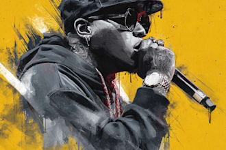 design a rip hip hop trap style album cover art