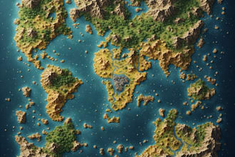 design detailed fantasy world map illustration