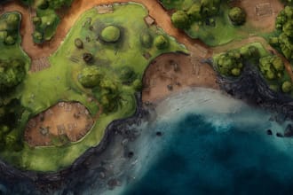 design a detailed fantasy map for your story and worldbuild