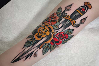 design a meaningful tattoo concept with detailed custom work