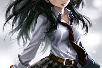 draw anime character sheet for you