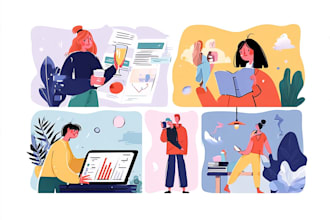 create vector doodle flat illustration in my style