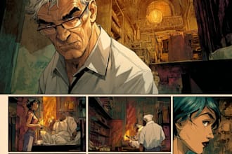 draw superhero, fantasy or scifi comic book page art