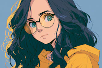 draw anime portrait with custom weapon and outfit