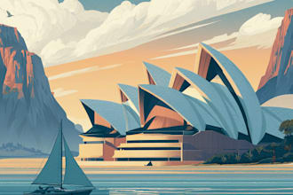 design vintage, retro and art deco travel posters
