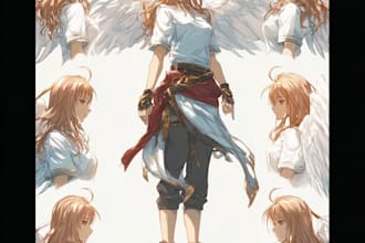 design anime character sheet and reference artwork