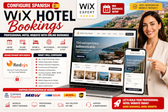 configure spanish wix hotels bookings integrate redsys correos mrw seur dhl ups