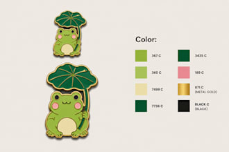 design custom enamel pin, lapel pin, vector art and badge design for you