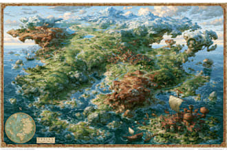 do a fantasy map illustration or dnd map art