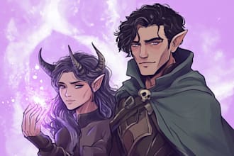 draw character art, oc, and fantasy illustrations