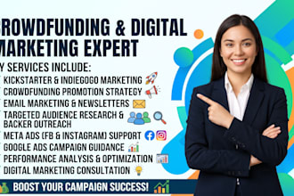 promote kickstarter campaigns with meta ads and email, newsletter marketing